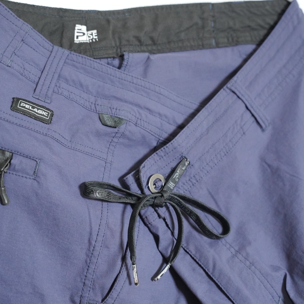 Pelagic Shorts Mens 40 Blue Performance Fishing Quick Dry Zip Pocket Boardshorts